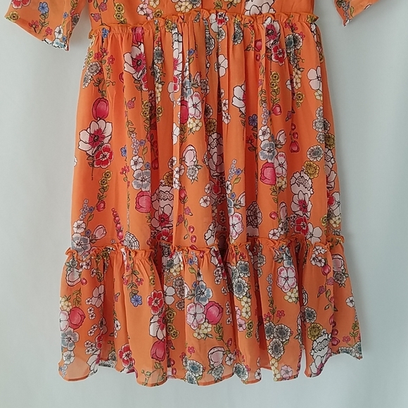 NWOT Eshakti women S/4 floral Georgette dress Cottagecore Bloomcore Floral - Picture 6 of 8